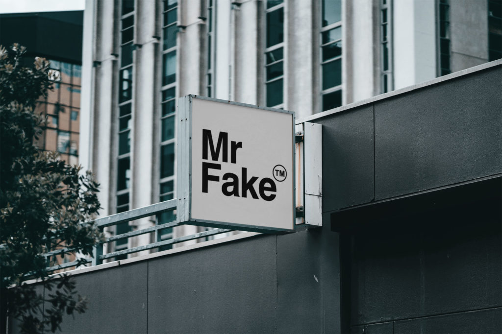 A fake branding mockup used to contract an agency